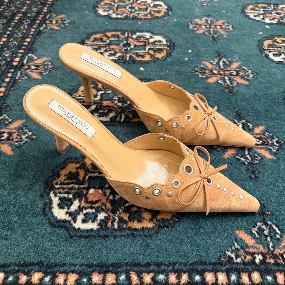 Tony Bianco Shae Mule in Butterscotch Suede - Picture 4 of 5